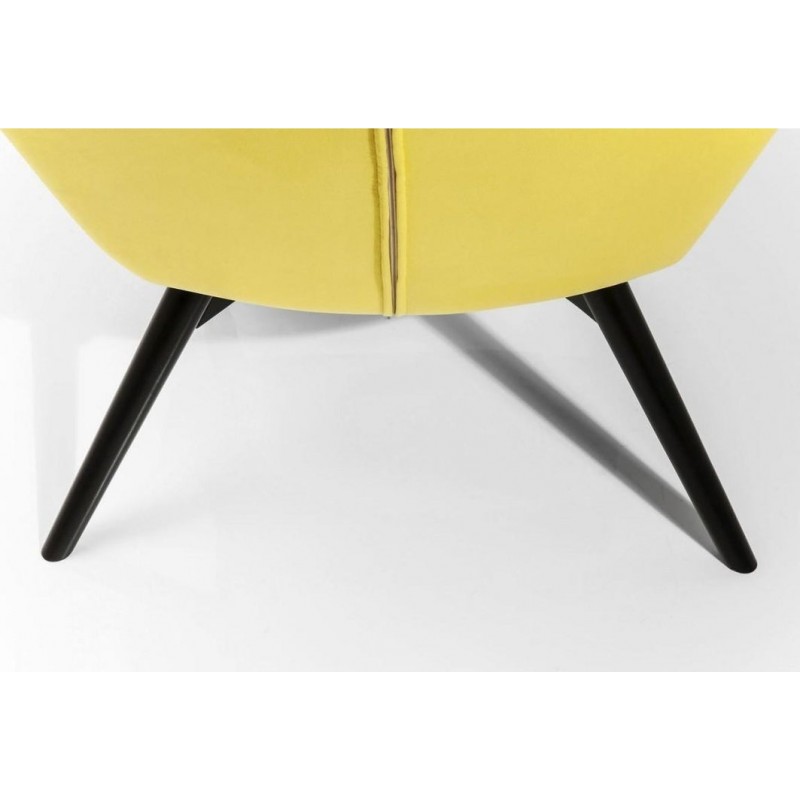 Armchair Black Vicky Velvet Yellow